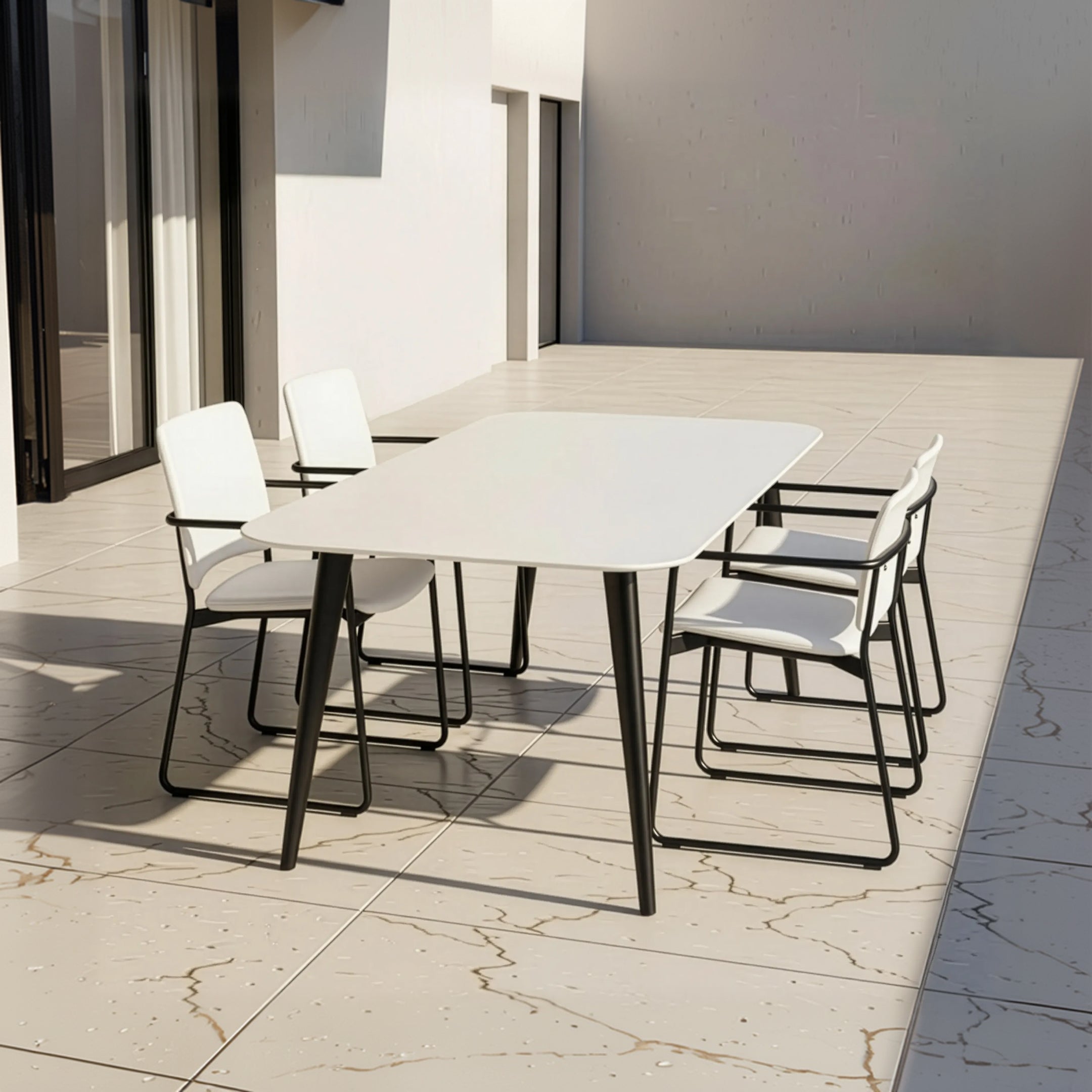 Shona Dining Table – White & Black