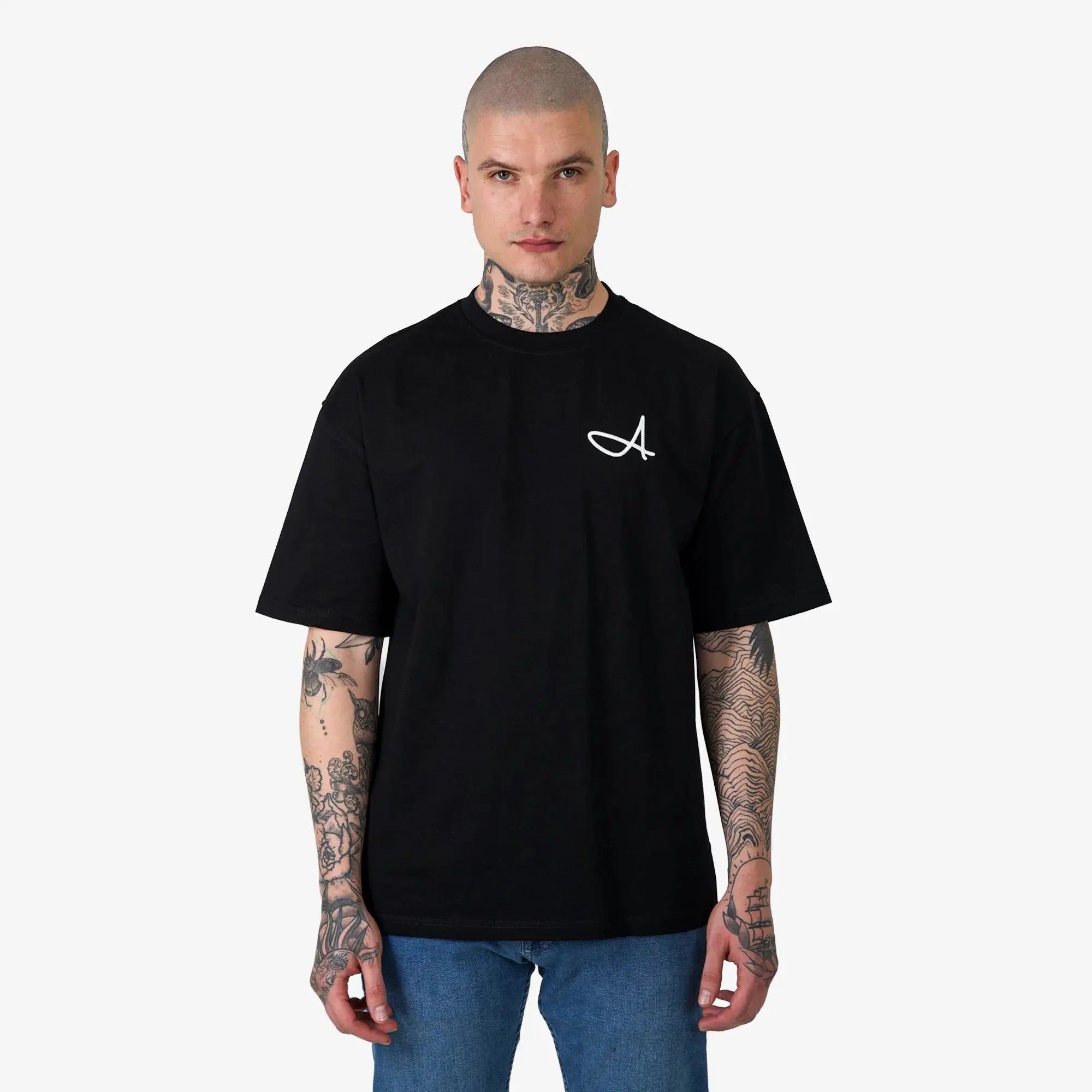 Signature A Relaxed Fit T-Shirt Black