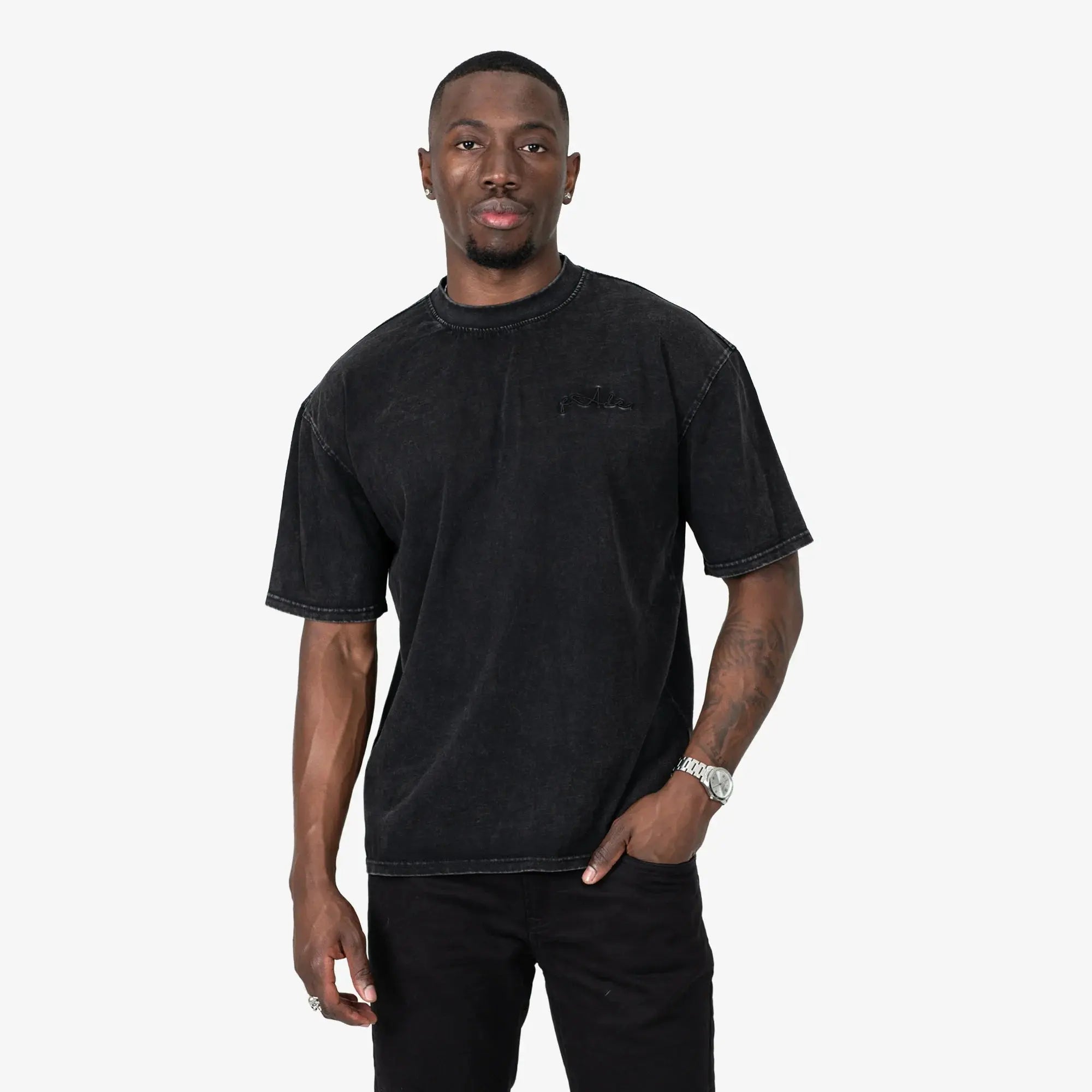 Signature Washed Boxy Fit T-Shirt Grey