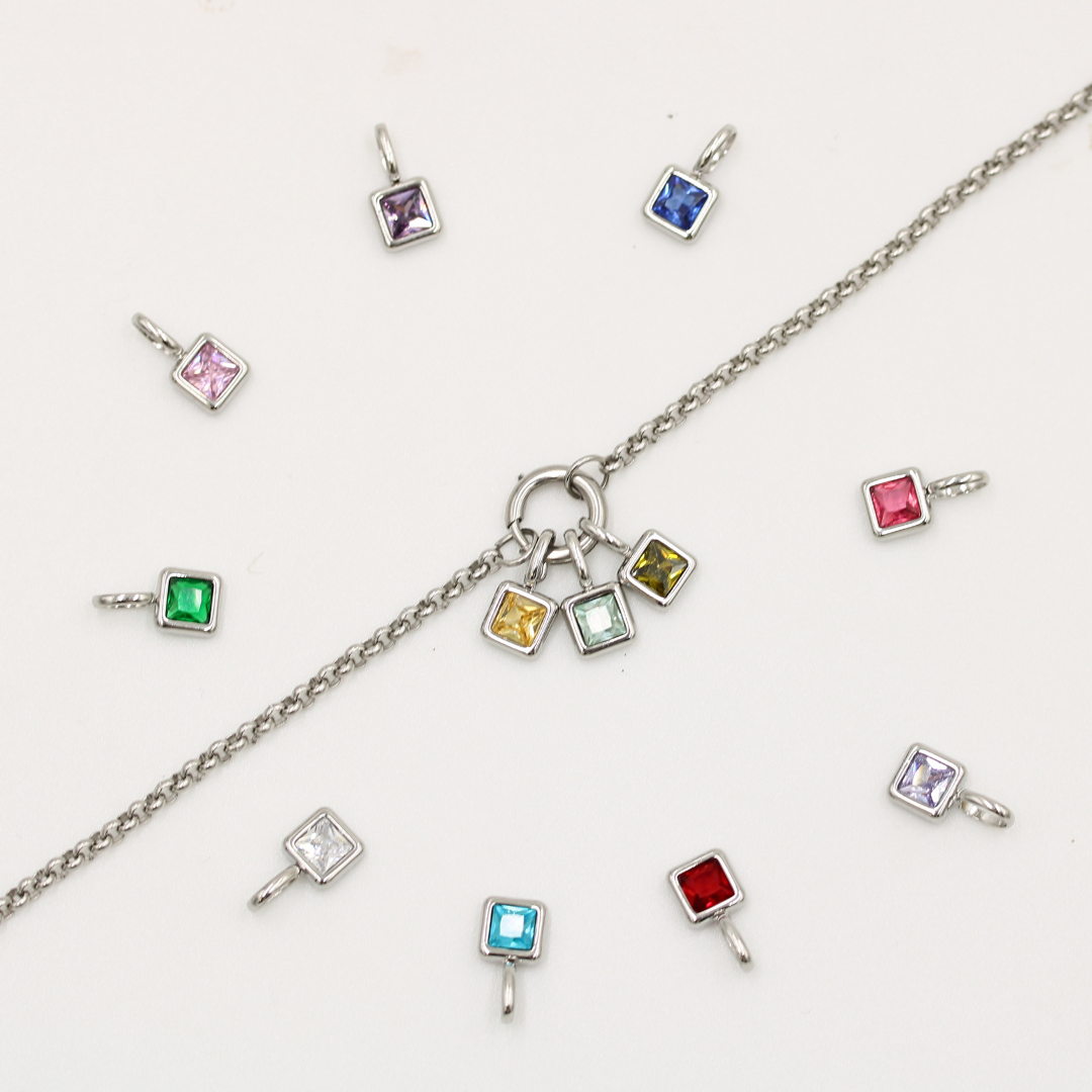 Clasp Charm Necklace Silver