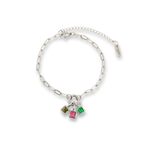 Clasp Charm Bracelet Silver