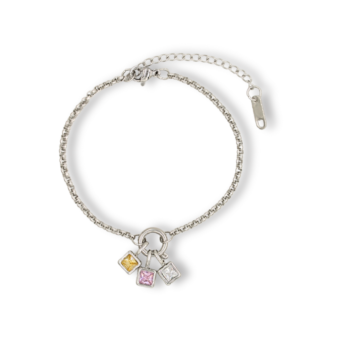 Clasp Charm Bracelet Silver