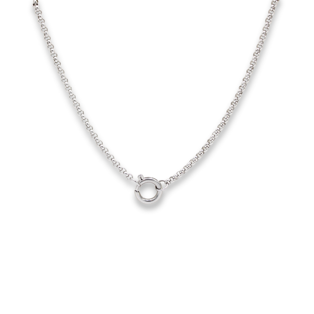 Clasp Charm Necklace Silver