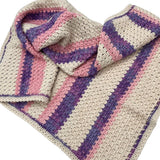 Pink, Purple & Beige Crocheted Baby Blanket