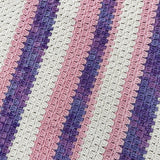 Pink, Purple & Beige Crocheted Baby Blanket