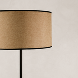 Sitari Metal Floor Lamp with Hessian Shade – Black