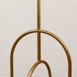 Sitari Metal Floor Lamp – Gold with Linen Shade