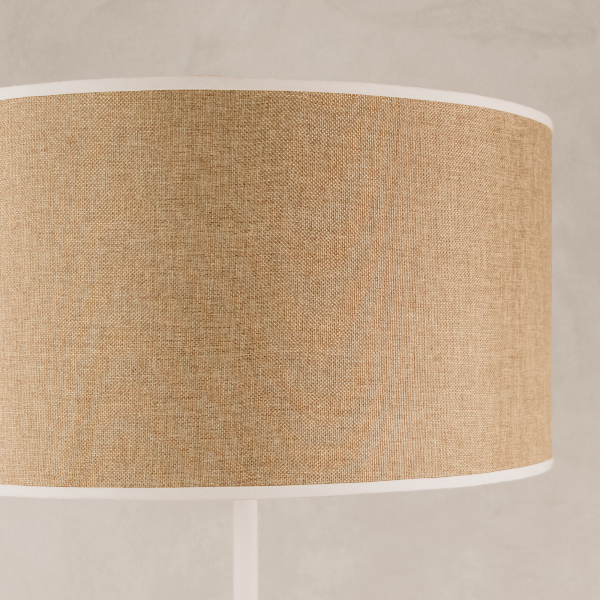 Sitari Metal Floor Lamp with Hessian Shade – White