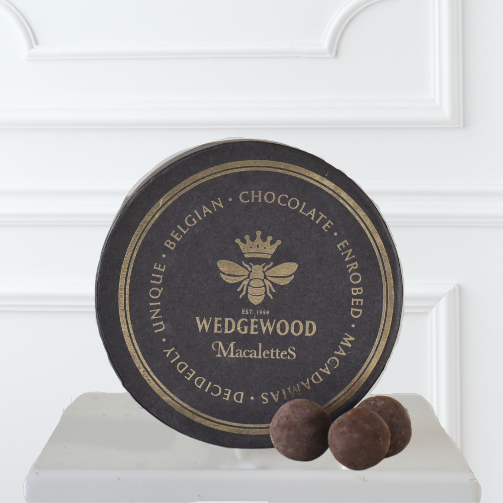 Milk Belgian Chocolate Mochaccino Wedgewood Macalettes Hat Box (Next Day Delivery Product)