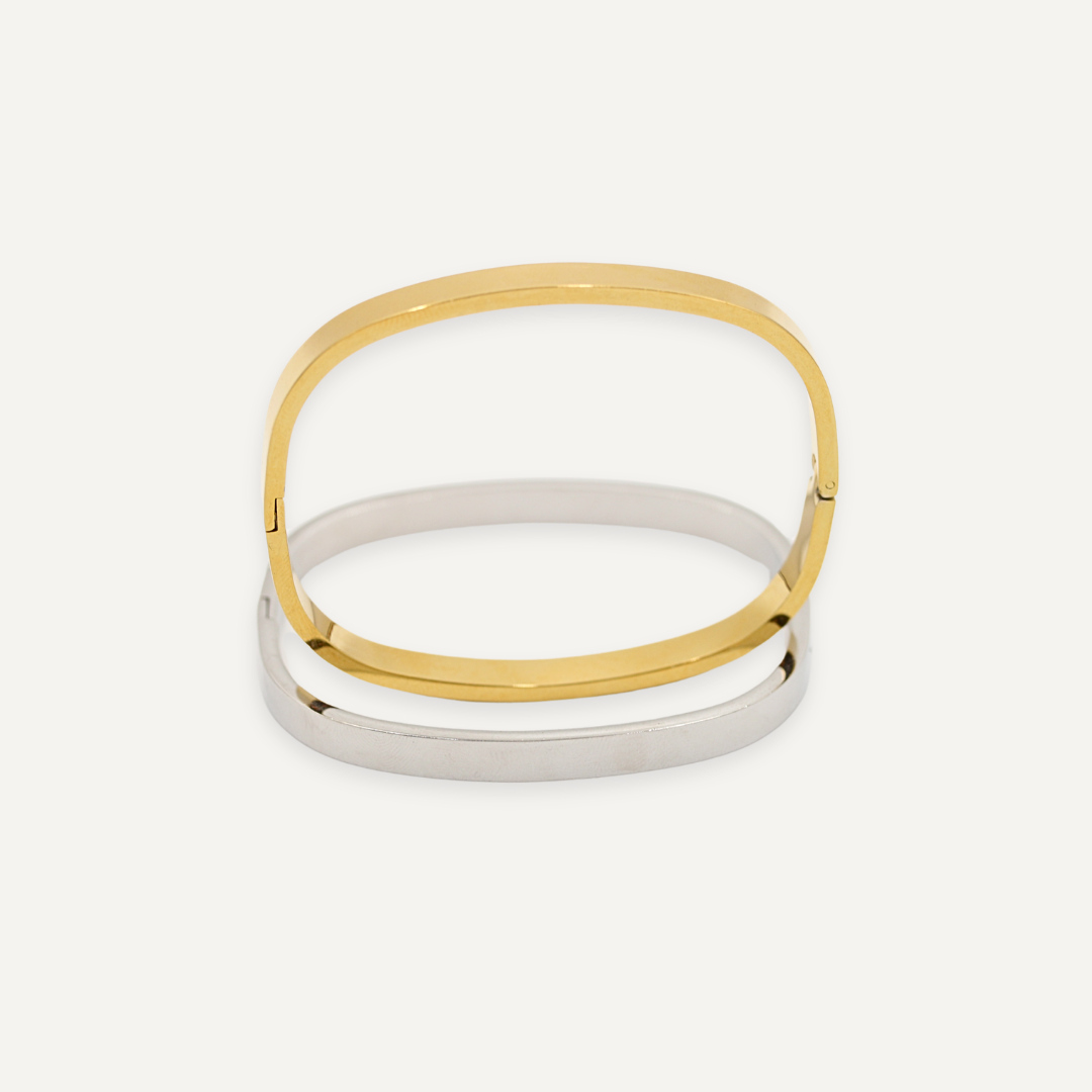 Square Bangle Silver
