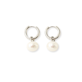 Staple Pearl Hoops Silver