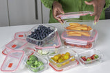 16Pc Glass Storage Container - Red - Image 2