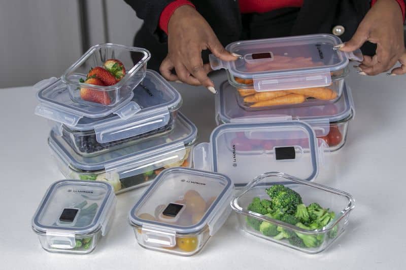 16Pc Glass Storage Container - Black - Image 2
