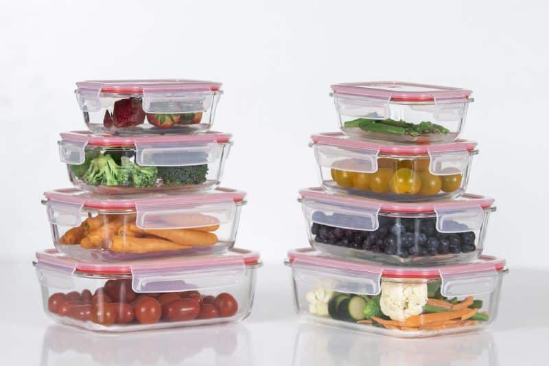 16Pc Glass Storage Container - Red - Image 1