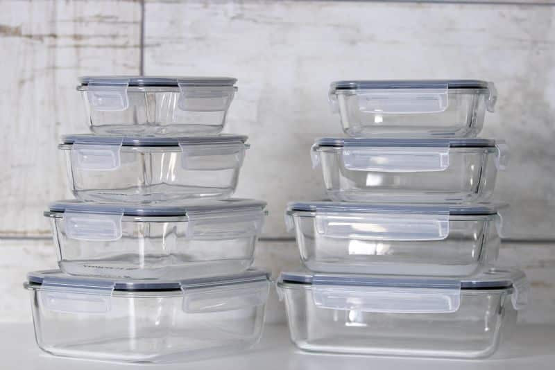 16Pc Glass Storage Container - Black - Image 1
