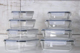 16Pc Glass Storage Container - Black - Image 1