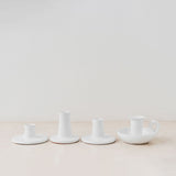 White gloss ceramic candle holder