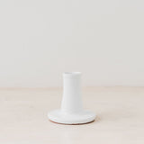 White gloss ceramic candle holder