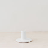 White gloss ceramic candle holder