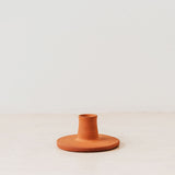 Natural terracotta ceramic candle holder