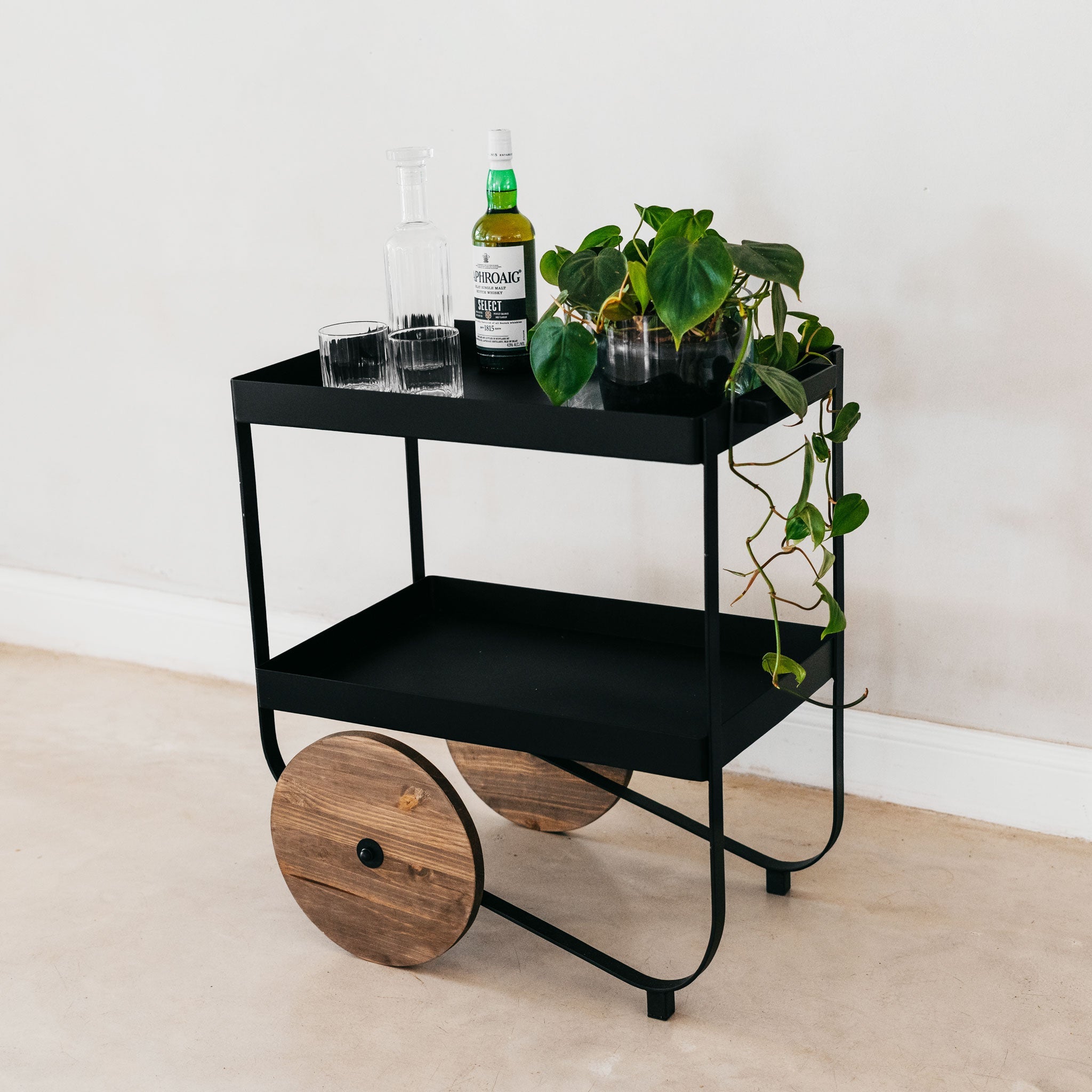 Steel drinks trolley