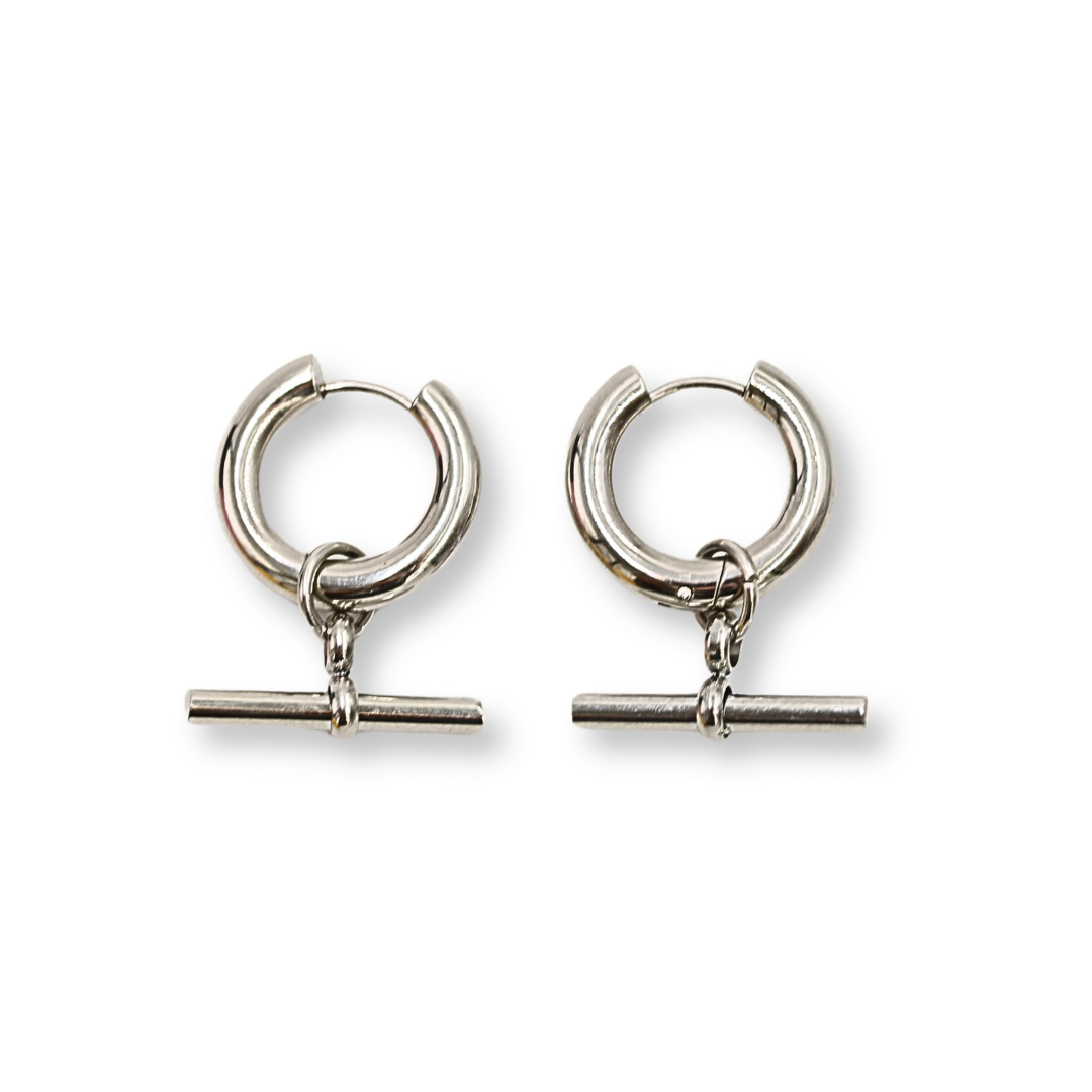 T-Bar Earrings Silver