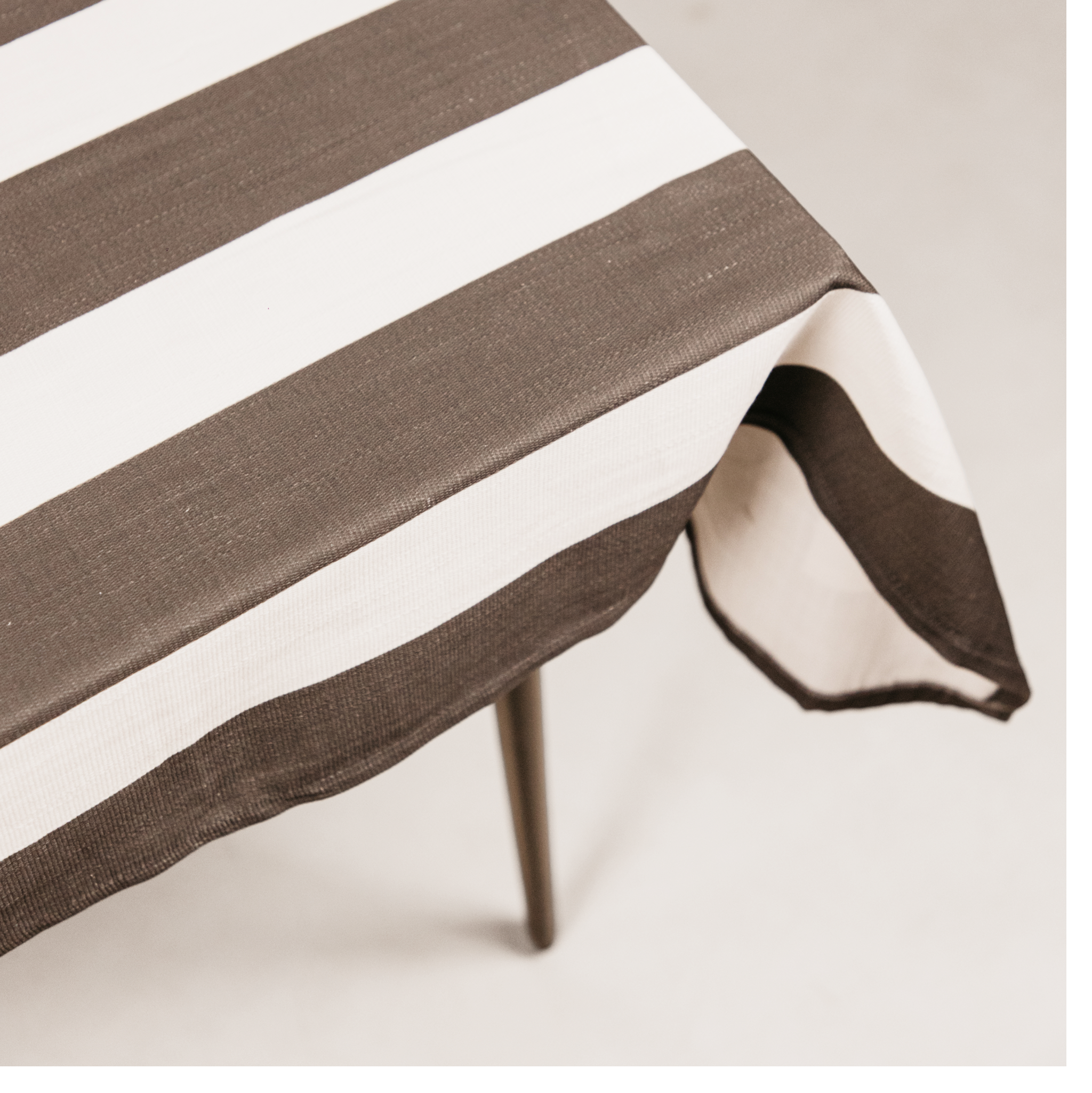 Durban Stripe Tablecloth – Charcoal