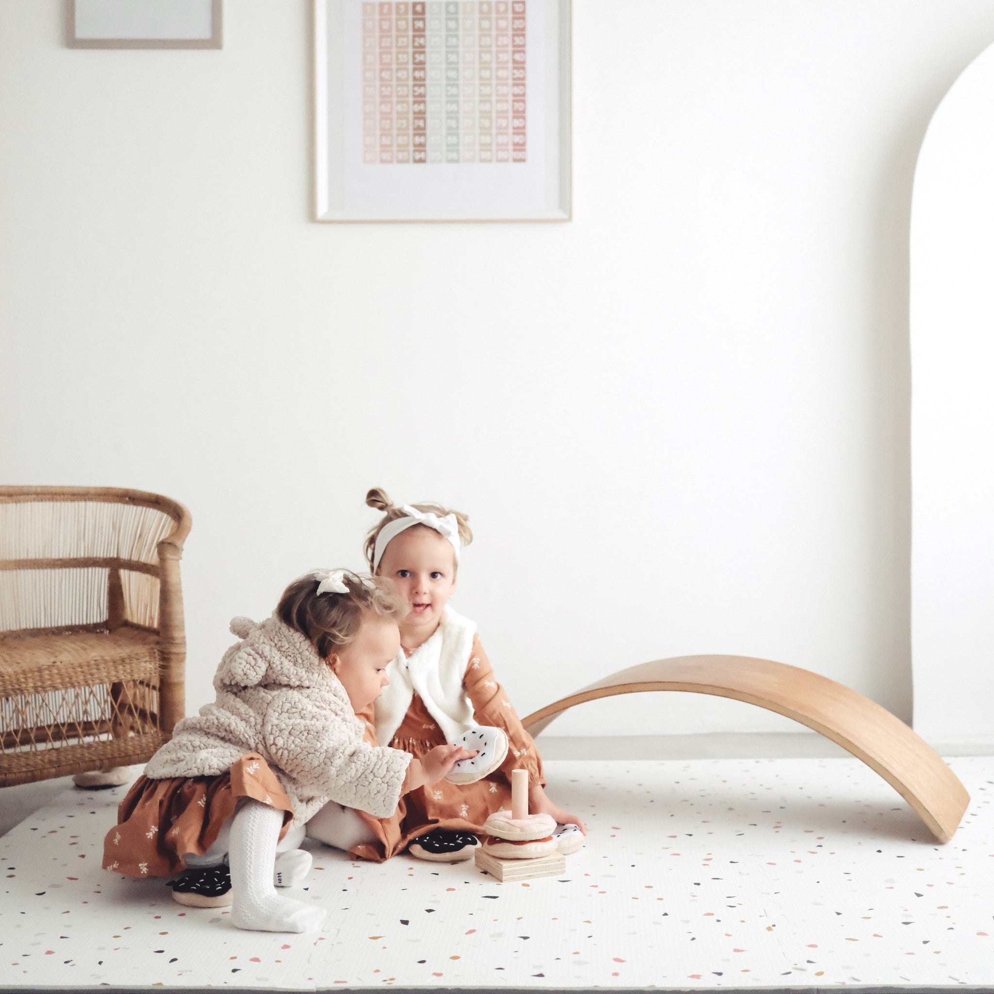 Tayla Jean Terrazzo on White Tile Play Mat