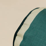 Teal Stripe Bolster 22 x 95cm