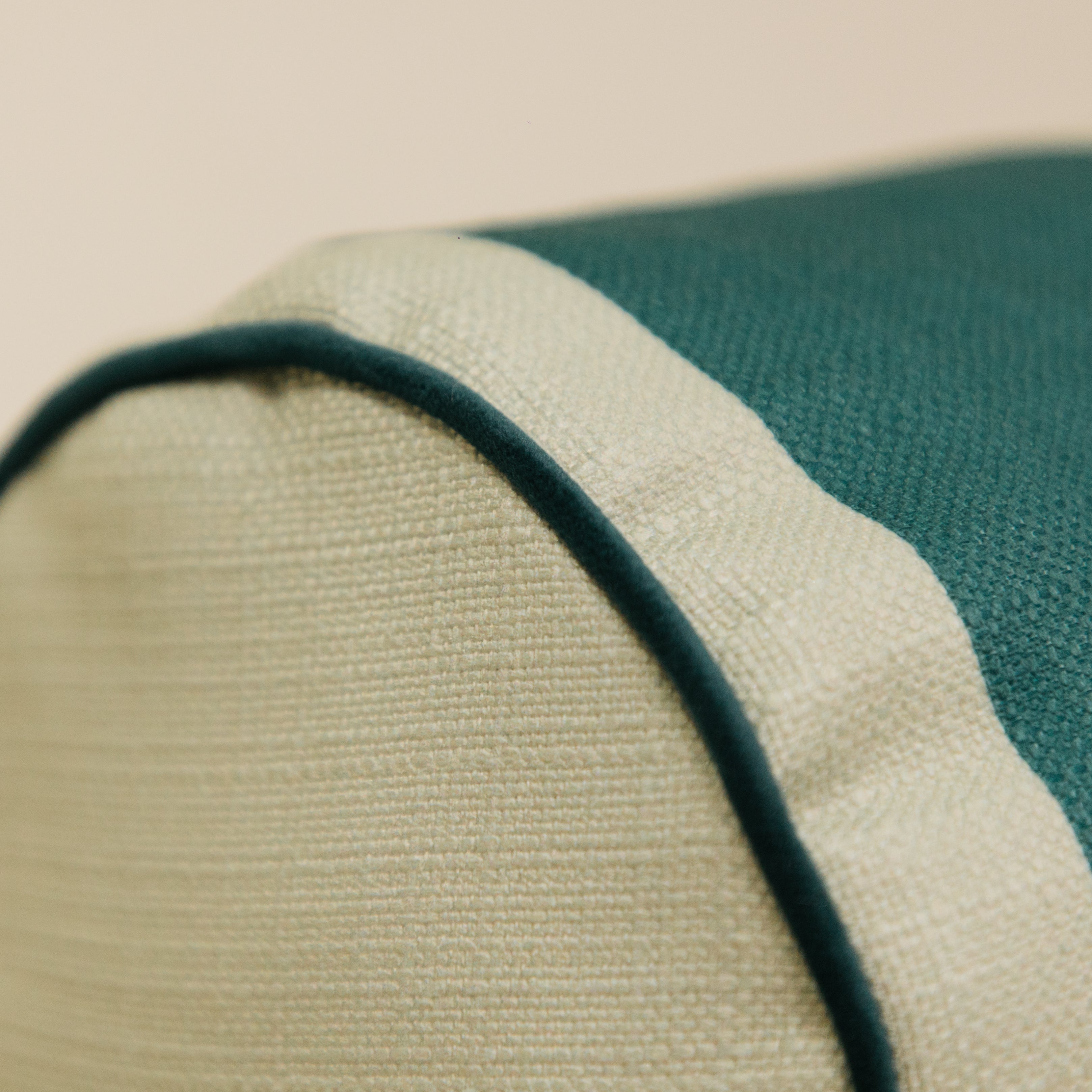 Teal Stripe Bolster 22 x 95cm
