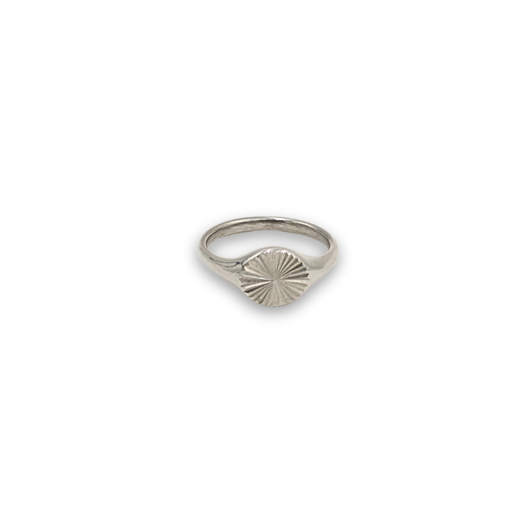 Textured Signet Ring Silver