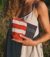Patchwork Linen Cosmetic Pouch