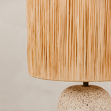 Togo Terrazzo Table Lamp with Raffia Shade – Natural