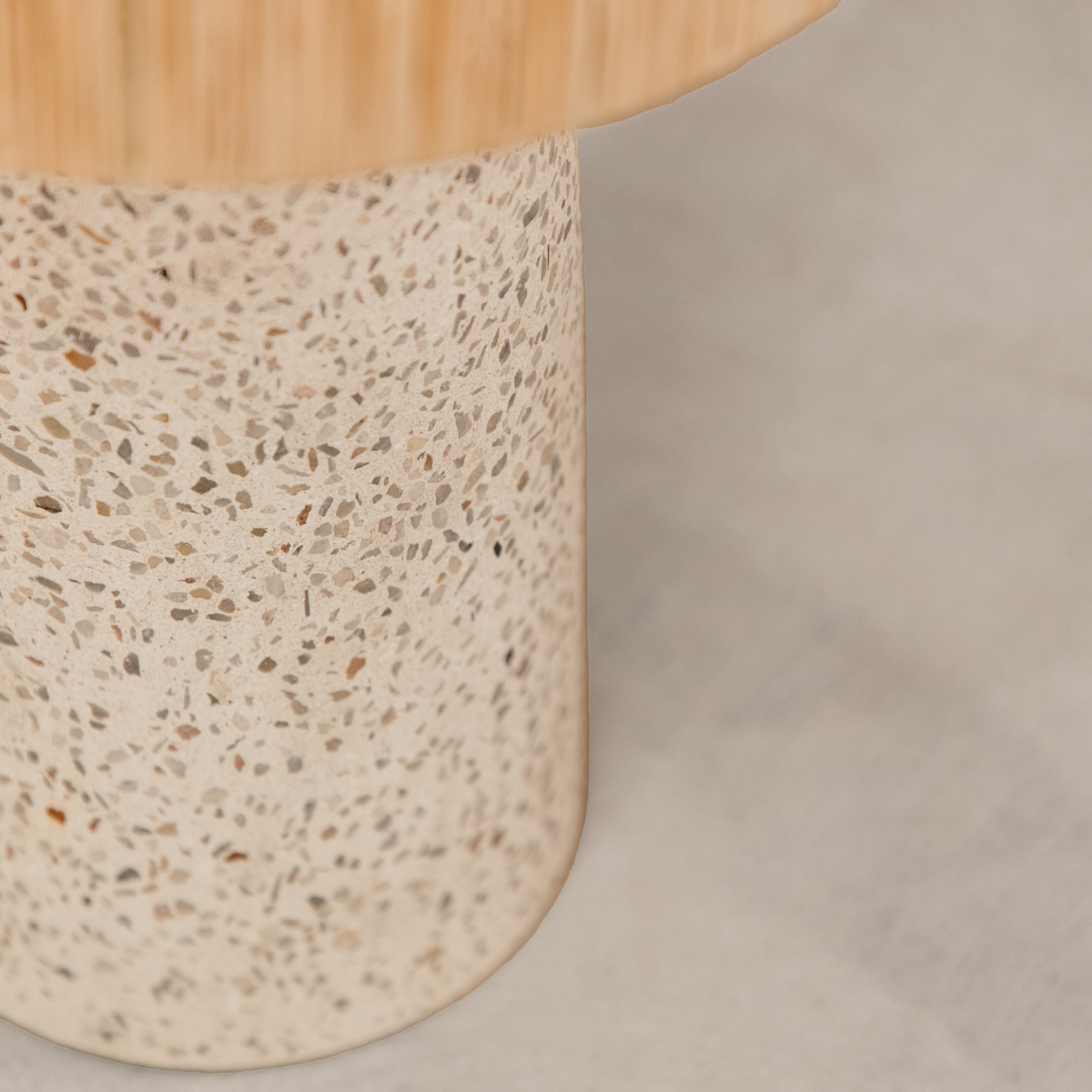 Togo Terrazzo Table Lamp with Raffia Shade – Natural