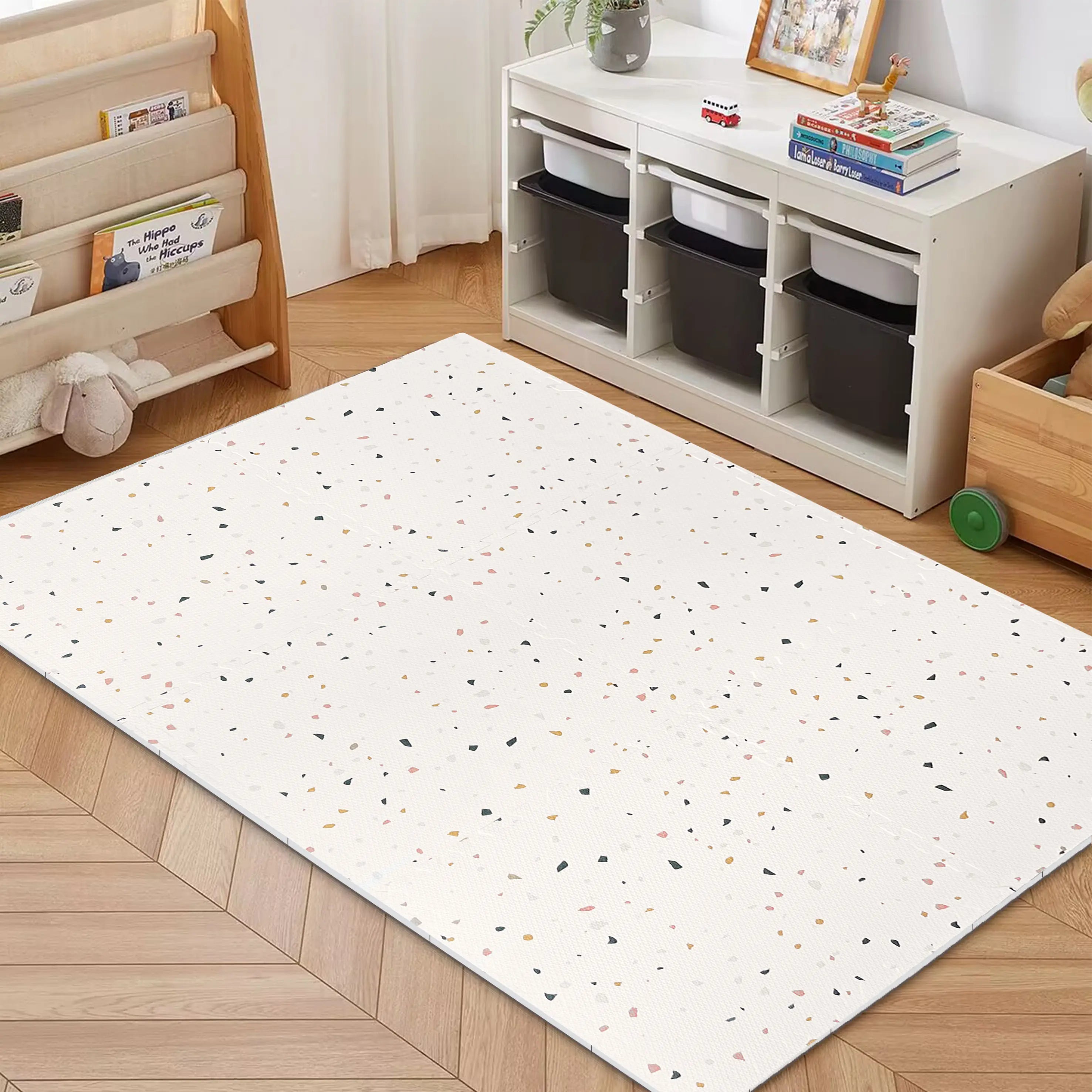 Tayla Jean Terrazzo on White Tile Play Mat