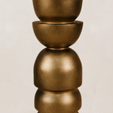 Totem Table Lamp with Linen Shade – Gold