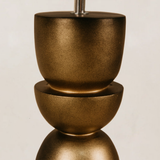 Totem Table Lamp with Linen Shade – Gold