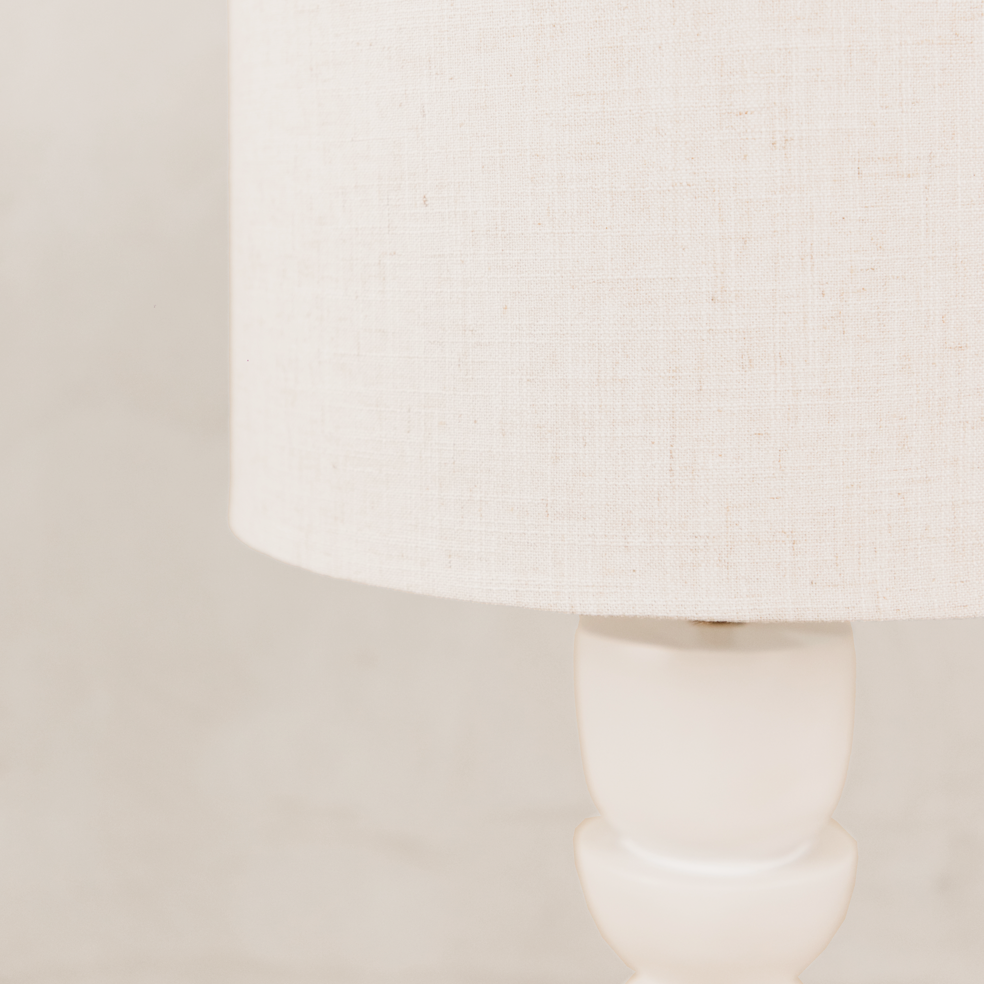 Totem Table Lamp with Linen Shade – White