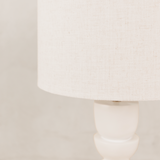 Totem Table Lamp with Linen Shade – White