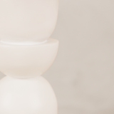 Totem Table Lamp with Linen Shade – White
