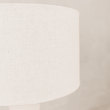 Totem Table Lamp with Linen Shade – White