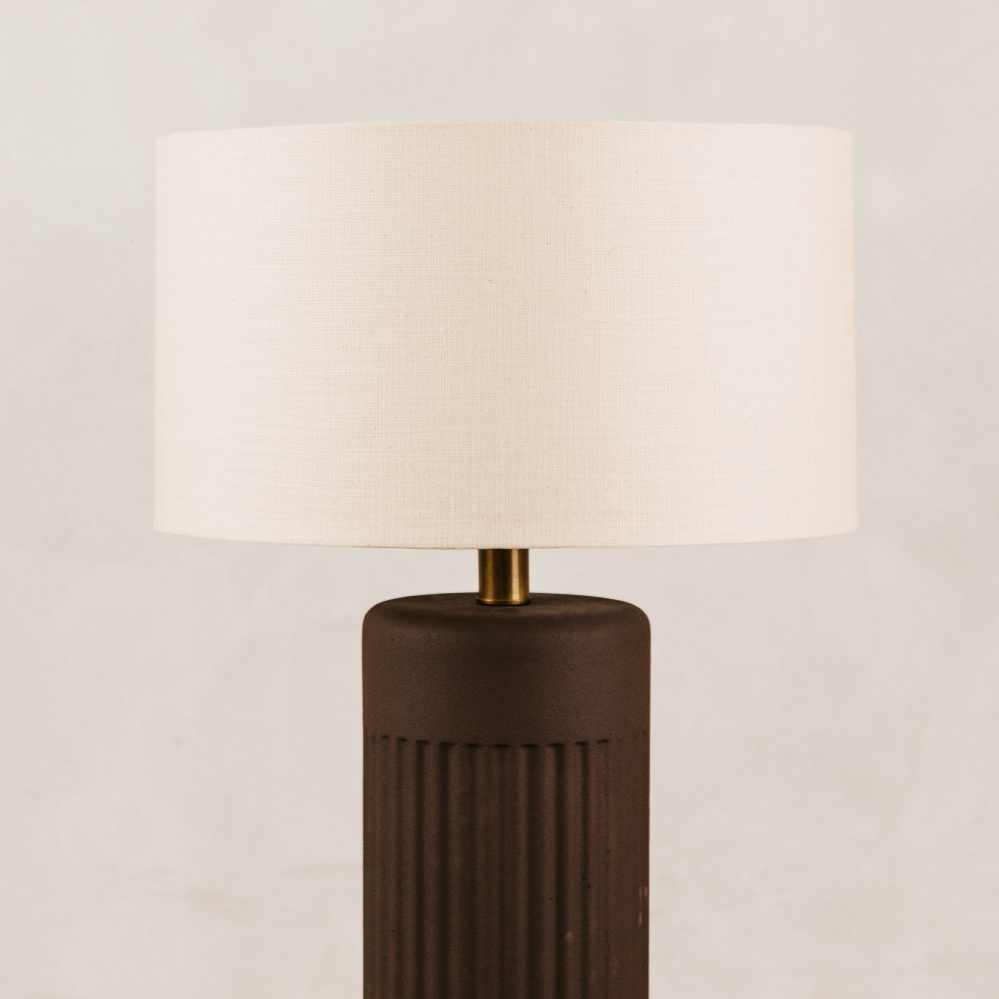 Ukhokho Table Lamp with Linen Shade – Chocolate
