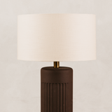 Ukhokho Table Lamp with Linen Shade – Chocolate