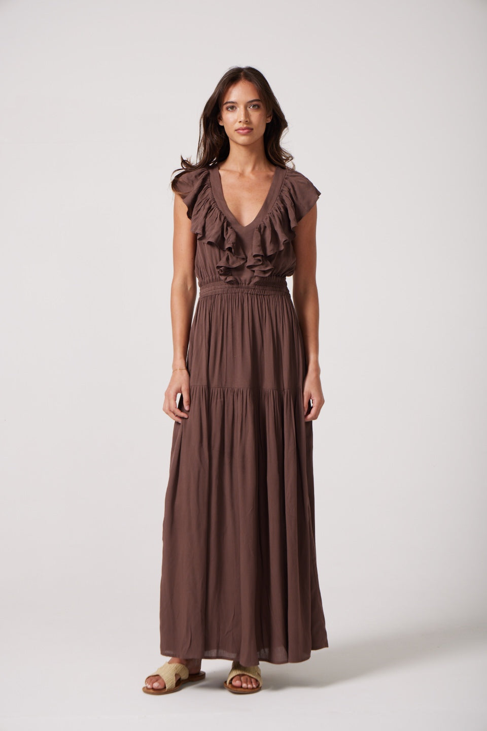 Vanessa Dress in Chocolate Brown