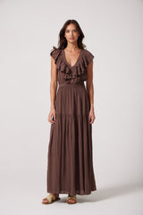 Vanessa Dress in Chocolate Brown