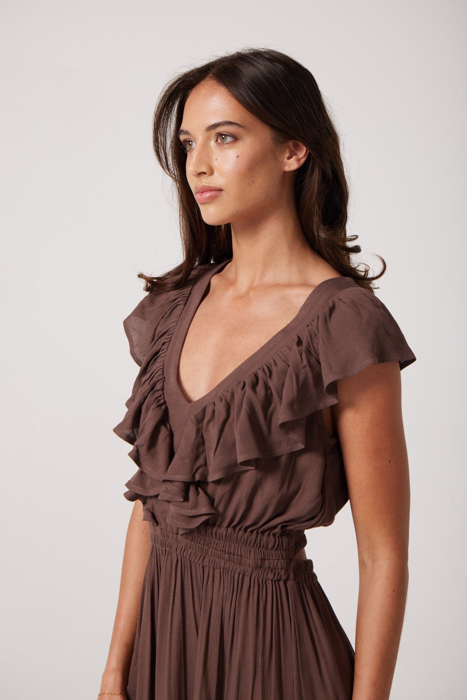 Vanessa Dress in Chocolate Brown
