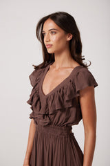 Vanessa Dress in Chocolate Brown