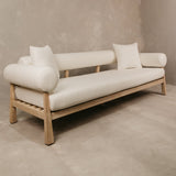 Vista Large Three Seater Ashwood Couch – White
