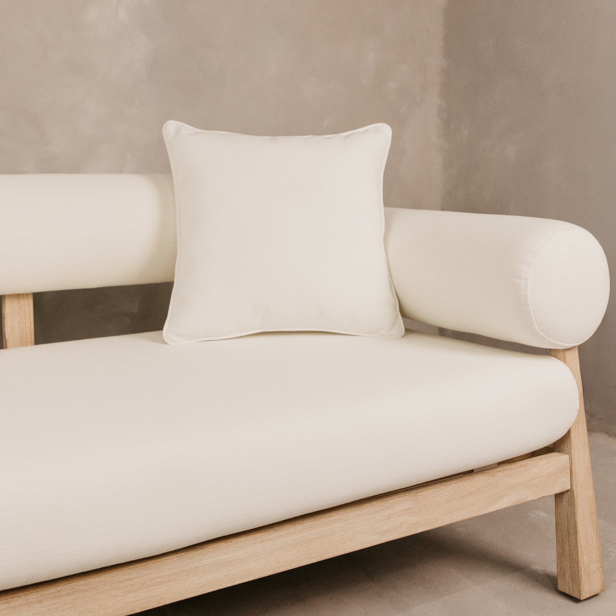 Vista Large Three Seater Ashwood Couch – White