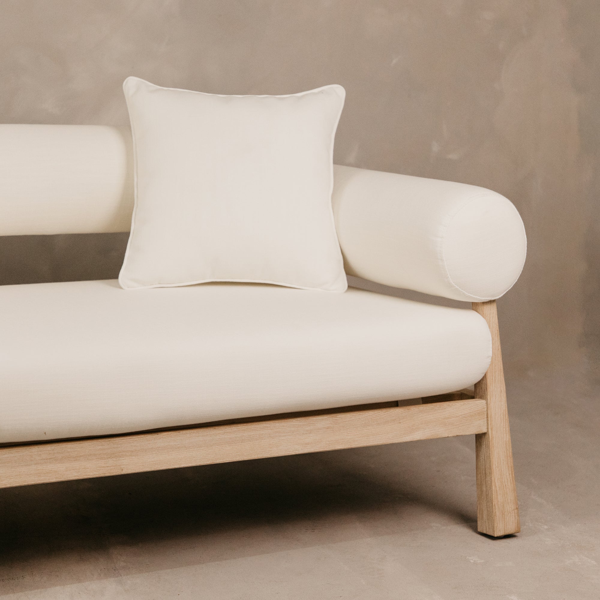 Vista Large Three Seater Ashwood Couch – White